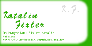 katalin fixler business card